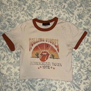 rolling stones band tee cotton on crop graphic tee